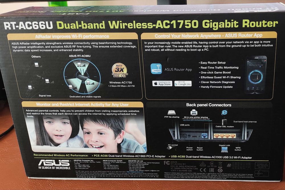 Гигабитов рутер Asus RT-AC66U B1 (h/w ver. B2)