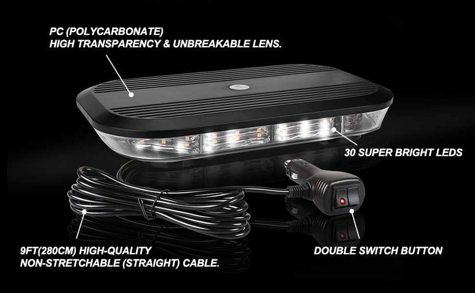 Мощна аварийна светлина с магнит LED 12 / 24V