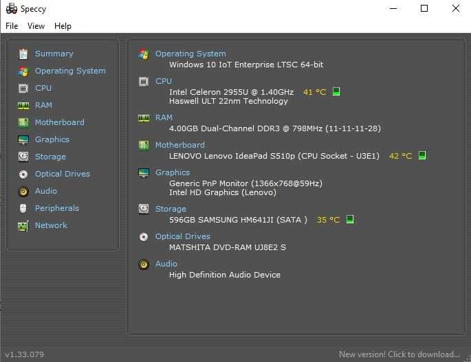 Laptop Lenovo IdeaPad S510p Intel 2955u Generatia 4  diagonala 15.6 40Cm Windows 10