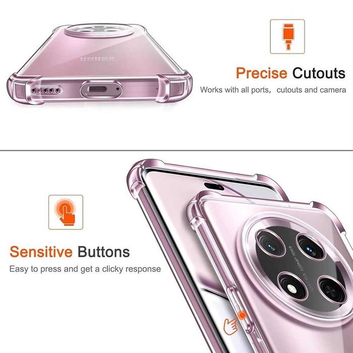 Honor Magic7 Lite - Удароустойчив Прозрачен Кейс Гръб