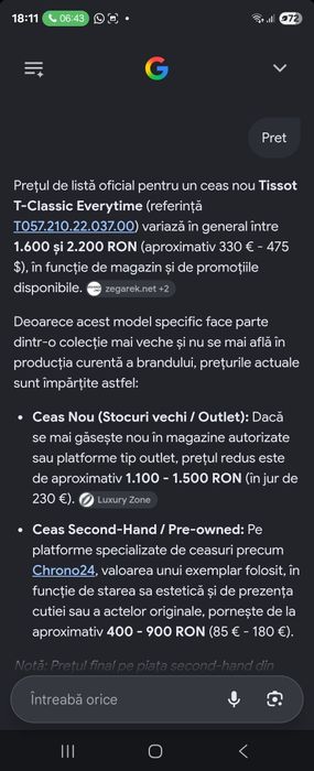 Ceas Tissot impecabil