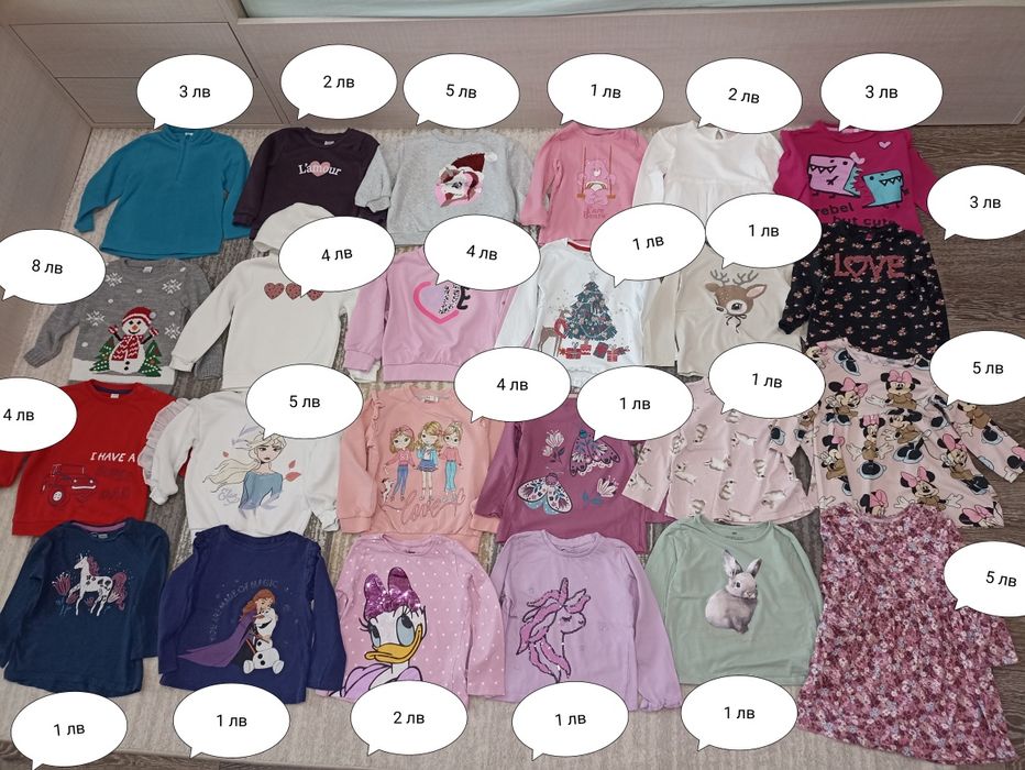 Лот дрехи за момиче размер 98 (2-3 години)