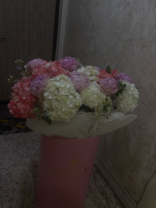 Назік әрі сәнді дизайында цветый!! Пионый и гортензия араласкан букет