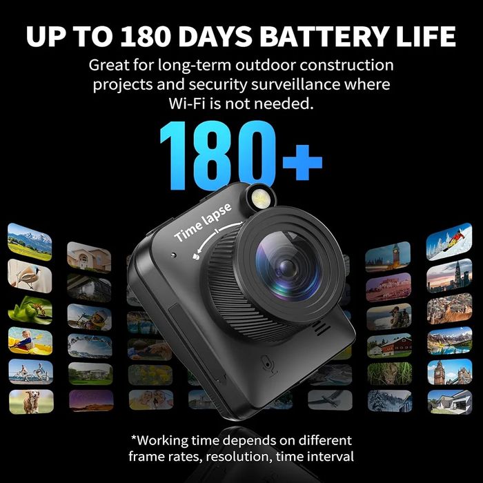 Таймлапс камера, 4K таймлапс камера за строителство на открито, 3-монт