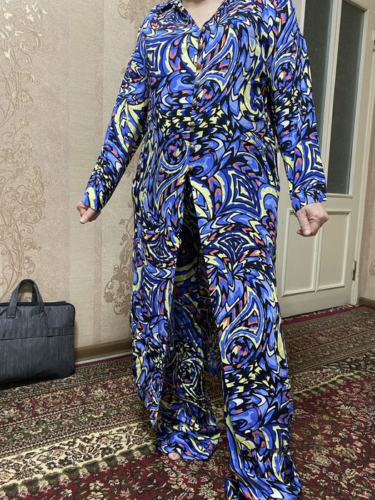 Двойка длинная рубашка и брюки