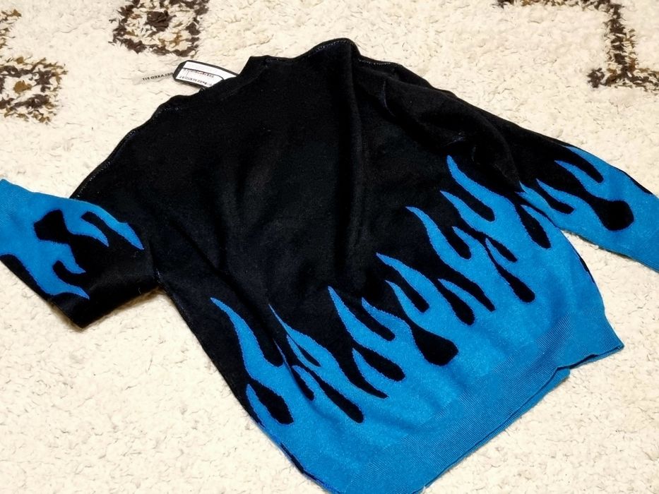 Pulover Black Squad cu eticheta, imprimeu flame, Loyalty