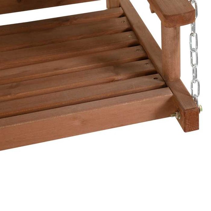 Градинска дървена люлка Outsunny от ела за 2 души със сенник