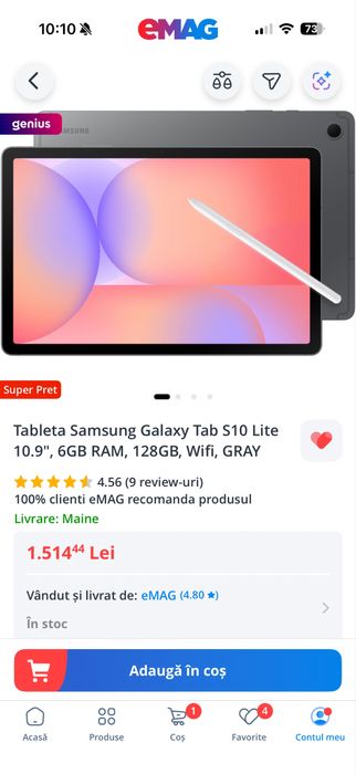 Samsung Tab S10 lite 128gb ca noua