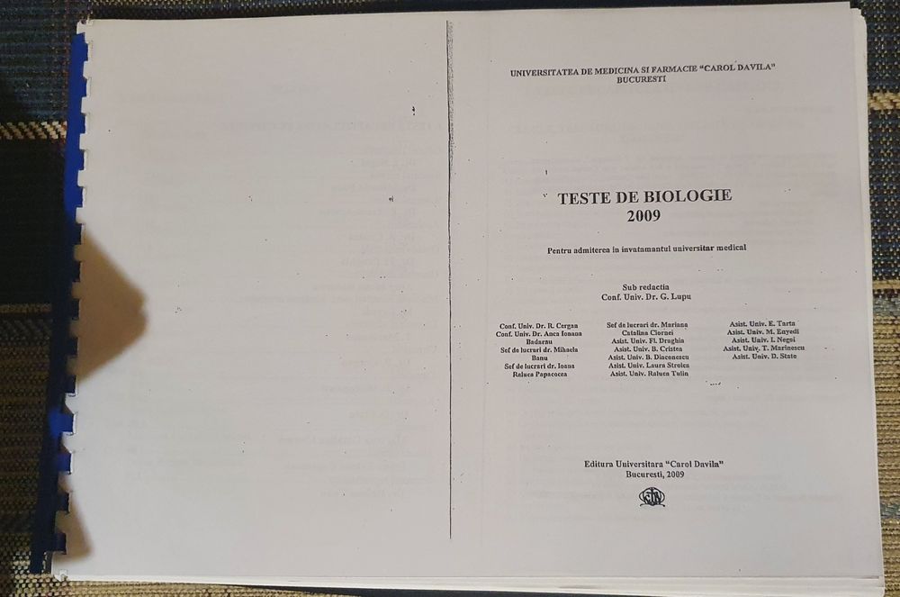 Cărți grile admitere biologie UMFCD