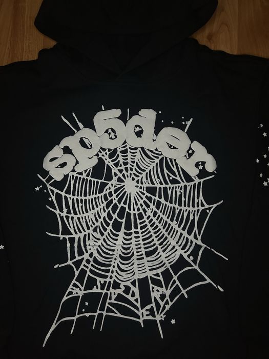 Hanorac Spider / Sp5der Negru cu Alb