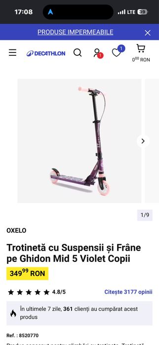 Trotineta Oxelo Dechatlon Mid5