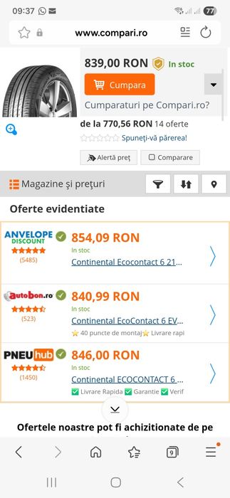 Anvelope vara 215.50 r18 Continental