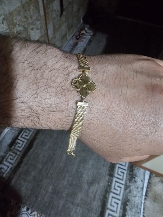 Золотой браслет ванклифт и кольцо