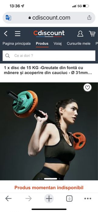 Discuri haltera 15 kg noi maner grip profi 30 mm. fonta+cauciu Germany