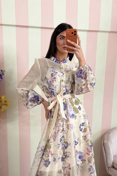 Рокля с кристали 100% вискоза