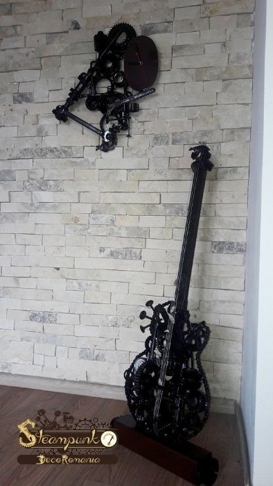 Cadou unic.Chitara stil industrial,steampunk.Obiect decorativ deosebit
