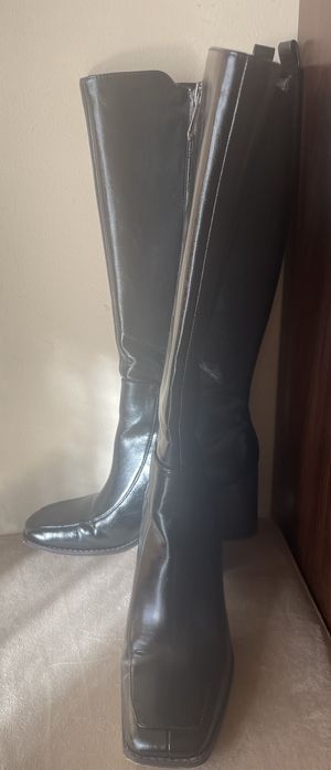 Cizme negre Moda in Pelle marimea 39 piele toc gros