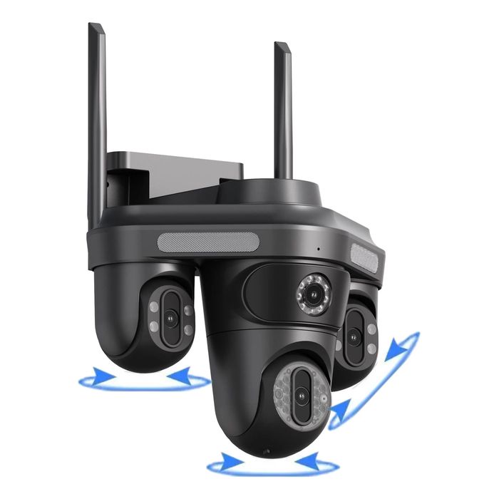 Camera  Supraveghere Exterior cu 4lentile PTZ, Wifi, Alarma, Wireless