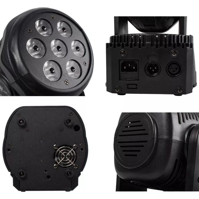 Светлинен ефект въртяща се глава 7x12W, mini moving head 4бр. С IR