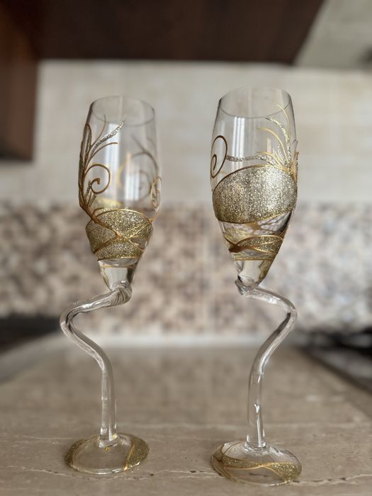 Handmade pahare de nunta