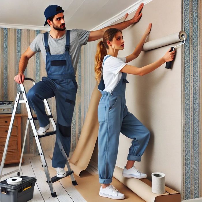 Поклейка обоев от 450 тг