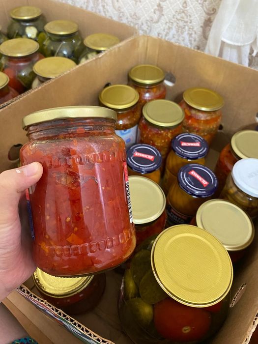 Аджика , компот, огурцы,помидоры