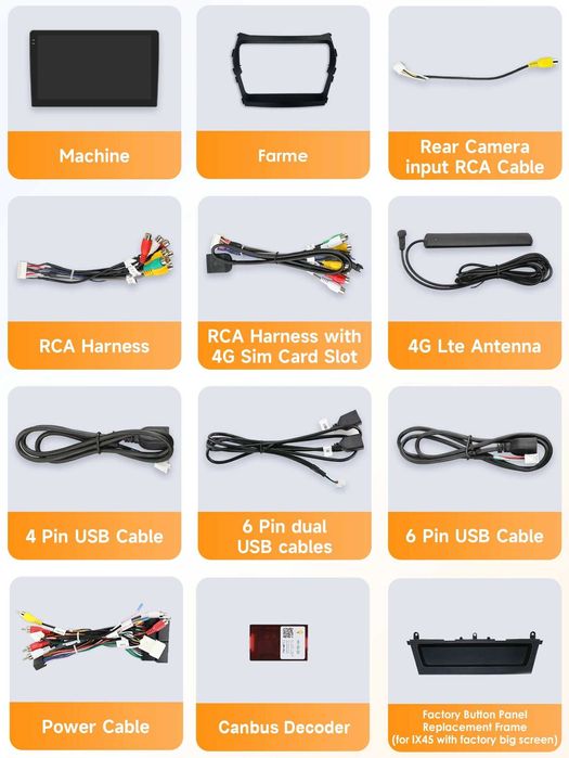 Мултимедия 9" Android 14 за HYUNDAI IX45 SANTA FE 3 III CARPLAY навигация RDS DSP GPS