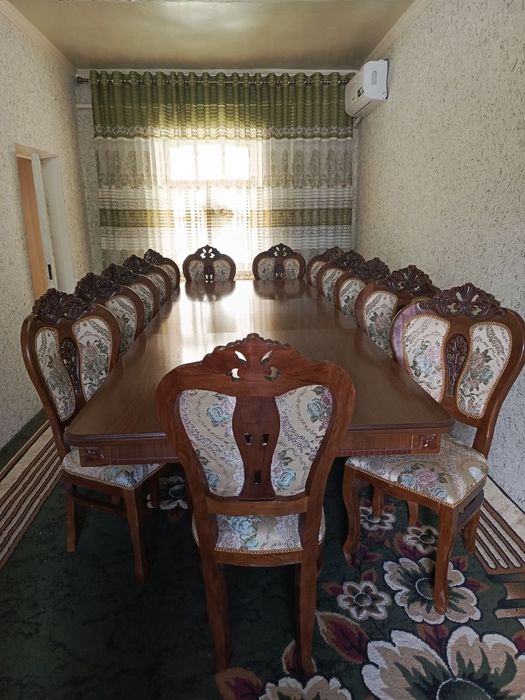 Ореховый стол стул 12 персон