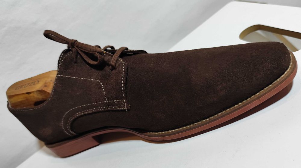 Pantofi derby 42.5 43 plain toe suede Lavoratione Artigianale piele