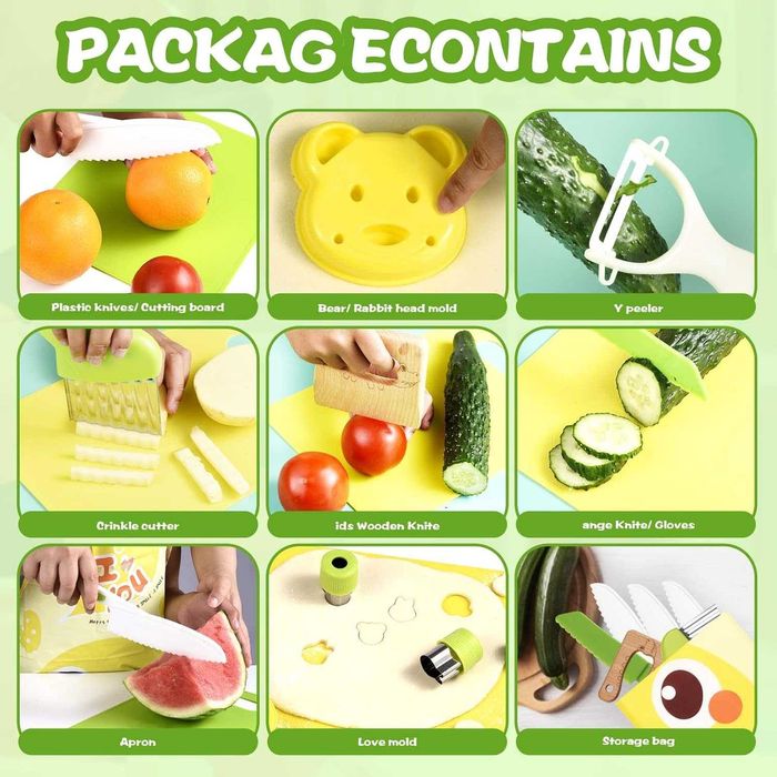 Комплект кухненски инструменти Монтесори, съдове за готвене