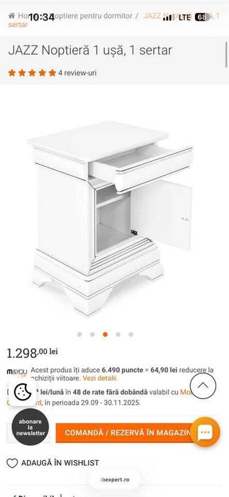 Set mobilier Mobexpert – model Jazz 2 (noptiere + comoda 4 sertare)