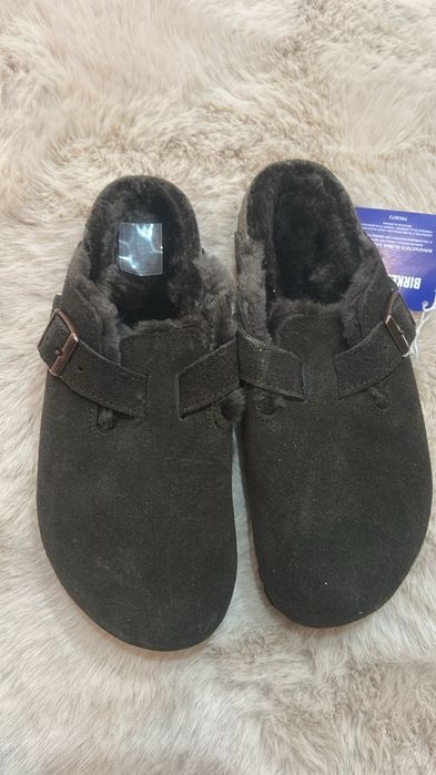 Birkenstock papuci din piele intoarsa Boston 37 si 38