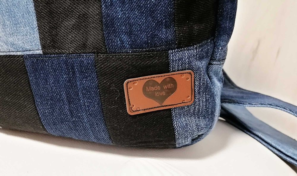 Ръчно изработена дънкова раница