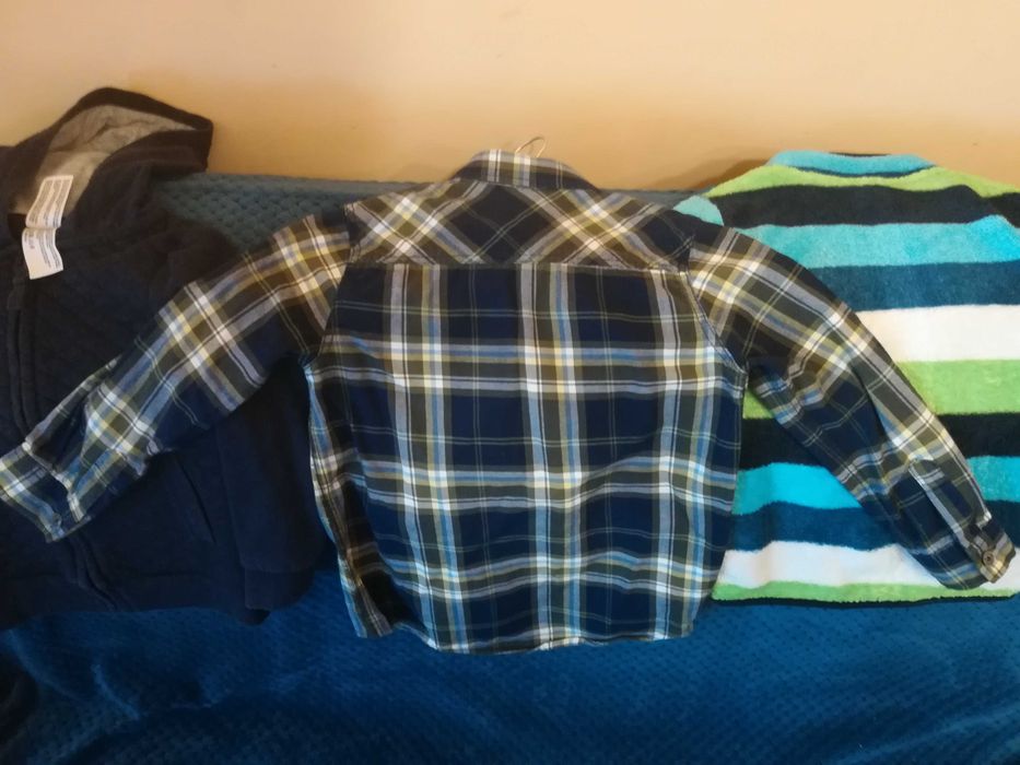 haine copii băieți 4-6ani: hanorac H&M, Lidl și C&A, cămașa Lc Waikiki