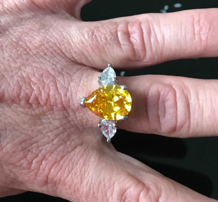 Inel Argint 925 cu Pietre Semipretioase Citrin si Topaz Antichizat