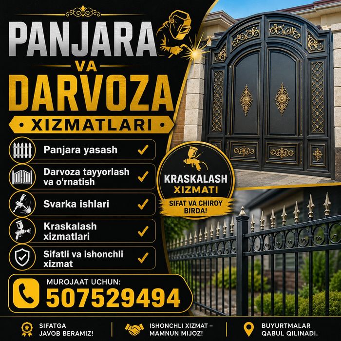 Panjara perila kraska xizmatkari svarka xizmatlari