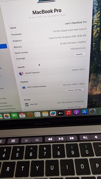 Apple Macbook Pro 13 A2159 2019 i5 16/256