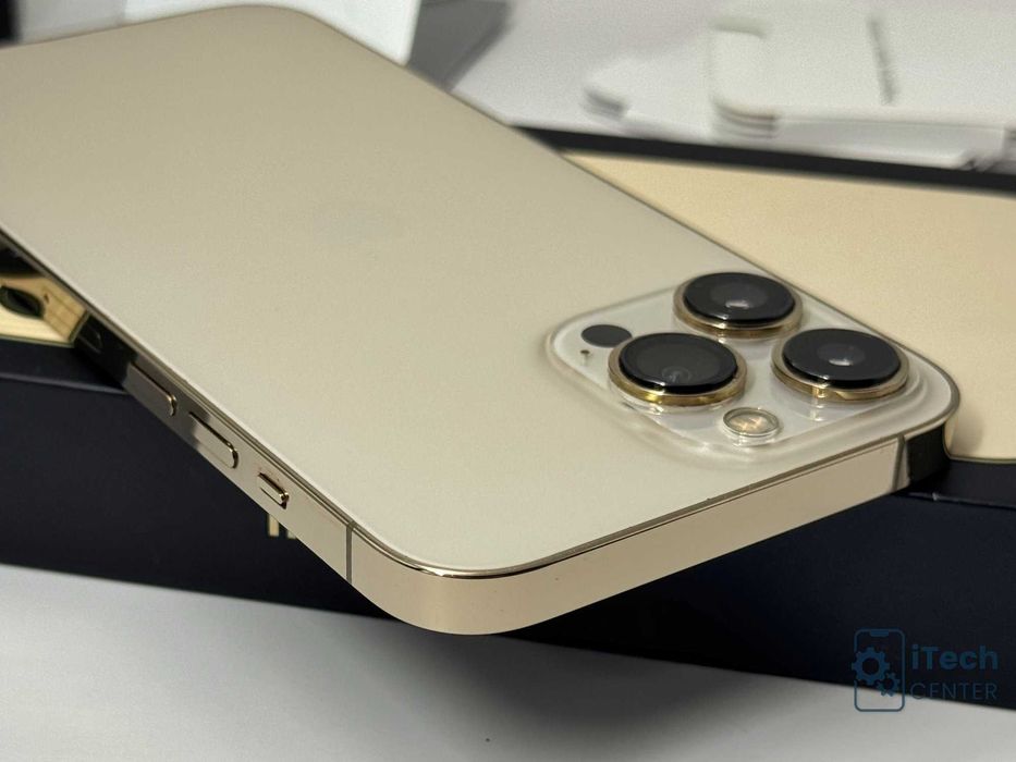 iPhone 13 Pro MAX 128GB Gold, 100% батерия, НЕРАЗЛИЧИМ ОТ НОВ, 1г. ГАРАНЦИЯ!