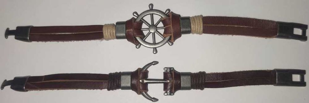 Мужские стильные кожаные браслеты