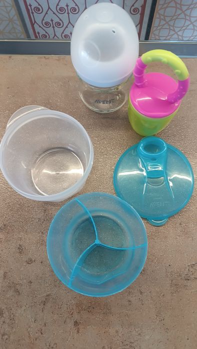 AVENT Купа за съхранение на мляко+стъклено шише+силиконов биберон