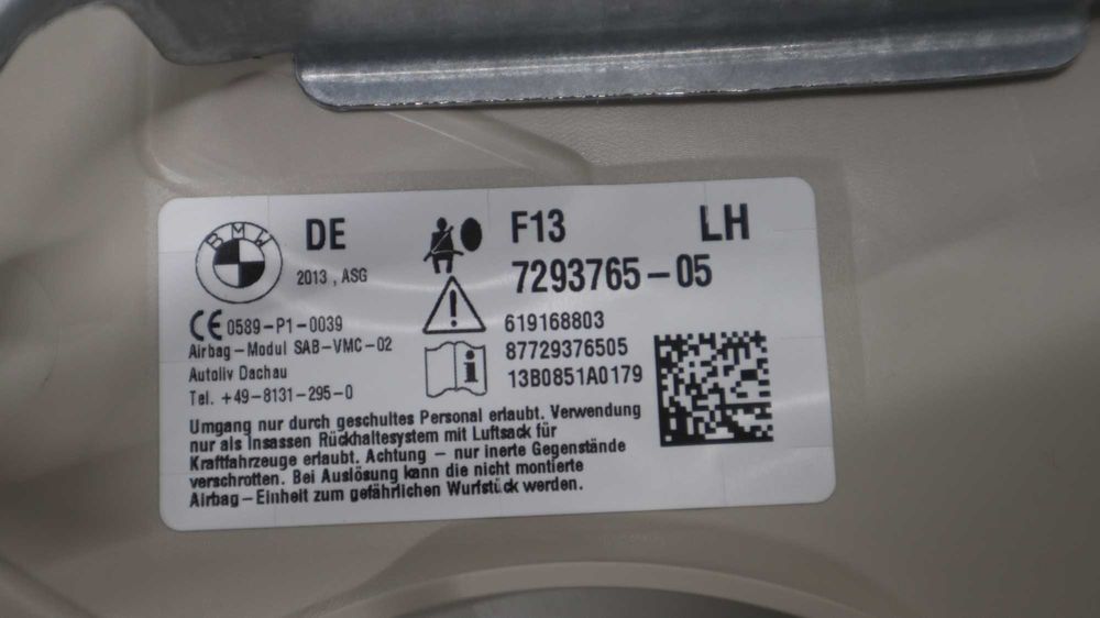 Еърбег шофьорска седалка Еърбег предна лява седалка БМВ Ф06 БМВ Ф13
