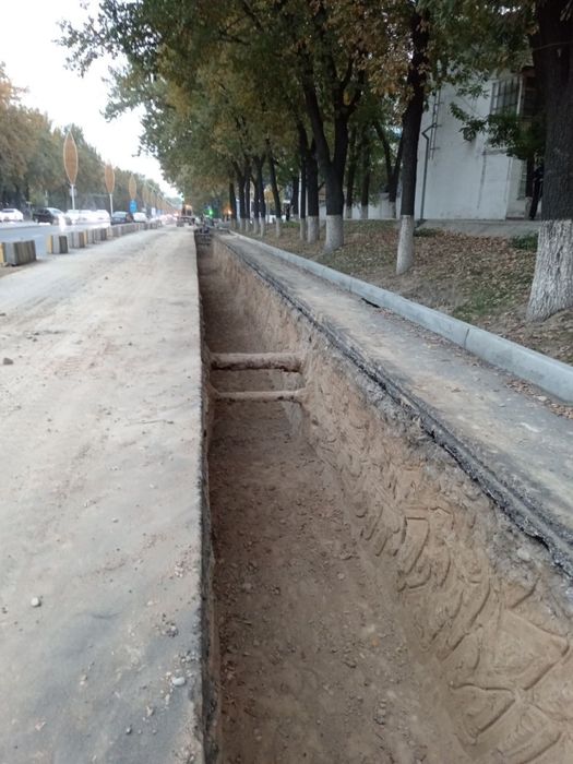 Траншея казимиз канализация кабель