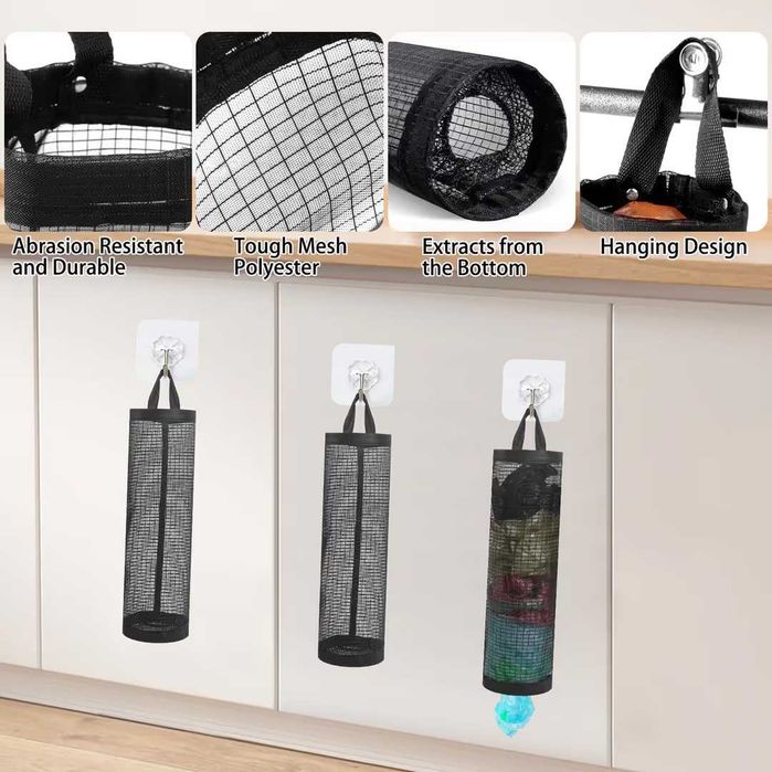 Set 3 suporti pungi plastic dispenser pungi menaj cu agatatoare*