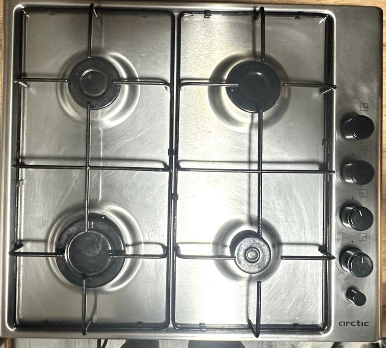 Plita incorporabila Arctic, Gaz, 4 Arzatoare, Aprindere electrica, Inox