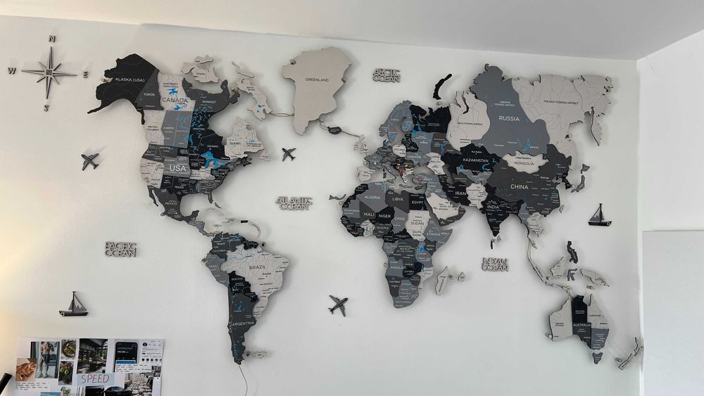 Карта на света XL 200cm x 120cm Enjoy The Wood