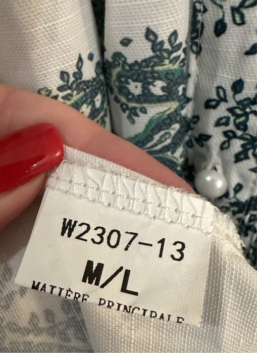 Rochie lunga, alb/verde, M/L