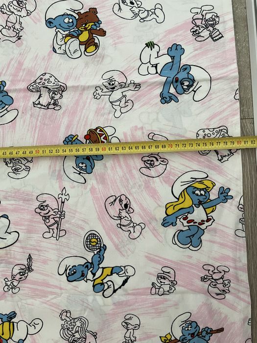 Lenjerie pentru plapumă copii cu ștrumfi 120x80