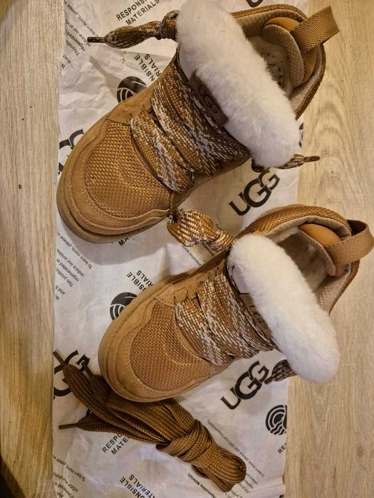 UGG, casual din piele intoarsa Lowmel, Maro, 41