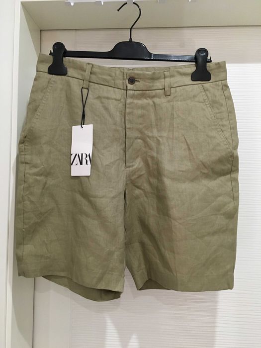 Zara Men's линен бленд мъжки панталонки 31
