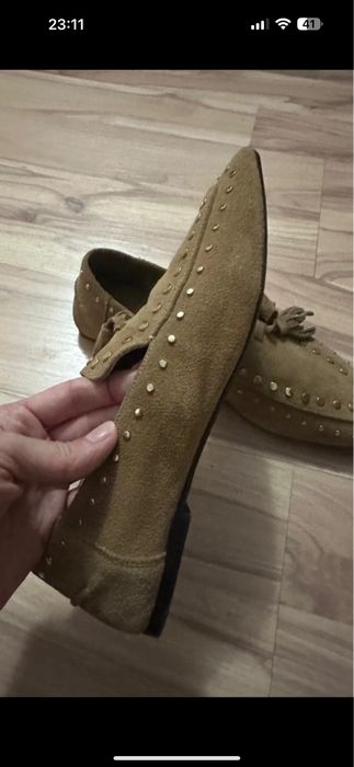 Mocasini zara piele intoarsa